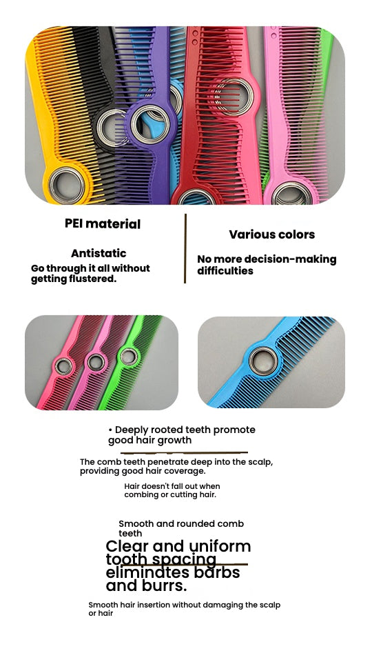 Rotating Comb with Shaft Barber Shop Hair Cutting Comb Double-Sided Comb Simple Hairdressing Professional Cutting Female Hair Comb Wholesale Manufacturer